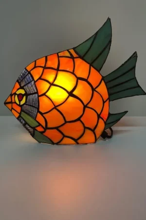 Aanbieding Tiffany tafellamp Vis Orange