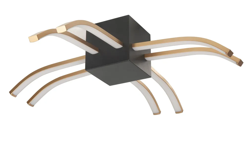 Aanbieding Plafondlamp Spider zw/go 8 lichts