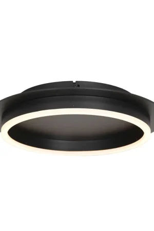 Korting Zwarte plafondlamp met ronde verlichting Steinhauer Ringlux