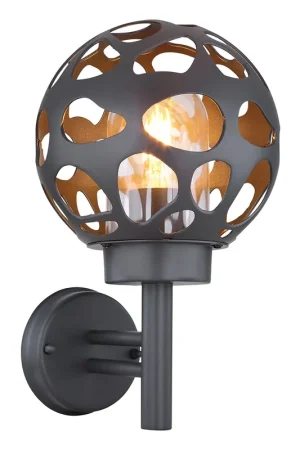 Gecertificeerd Metalen buitenlamp antraciet retro Globo Hilario