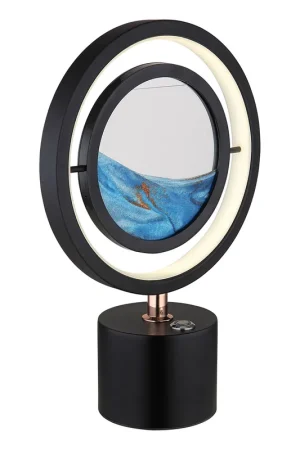 Flitsaanbieding Moderne ronde zwarte tafellamp Globo Reedi