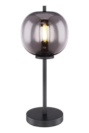 Moderne zwarte metalen tafellamp Globo Blacky Flitsaanbieding