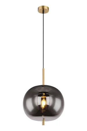 Moderne ronde messing hanglamp Globo Blacky i Bestel Nu