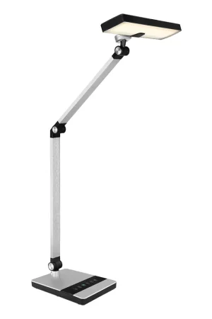 Veilige Betaling Rechthoekige tafellamp zilver/zwart aluminium Globo Dally