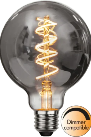Gratis Verzending Led 9w Globe 80mm Smoke e27 Spiraal 350LM