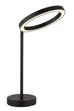 Moderne matte zwarte tafellamp met bewegende arm Grenvix Hete Deal