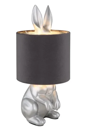 Elegante konijnen tafellamp grijs velours Rabbit Weekendaanbieding
