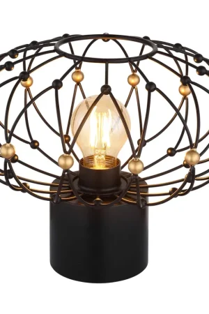 Gratis Verzending Vintage tafellamp met metalen mesh kap Greys