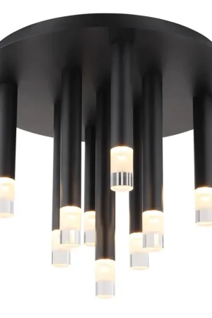 Op = Op Moderne plafondlamp mat zwart met acryl Ryan