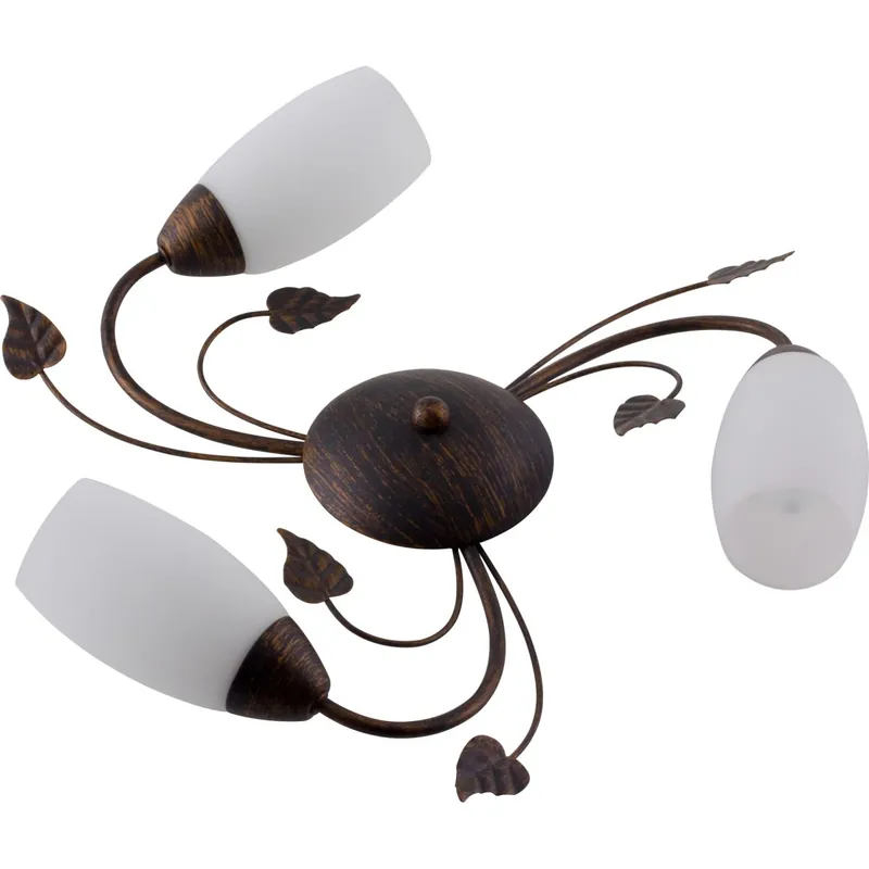 Roestkleurige metalen plafondlamp met glas Venezia Gecertificeerd