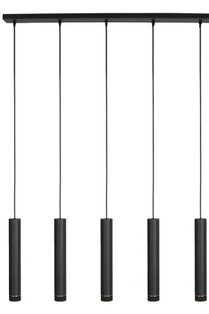 Zwarte vijflichts Hanglamp DownLume 4216ZW met GU10 fitting Tijdelijk Beschikbaar