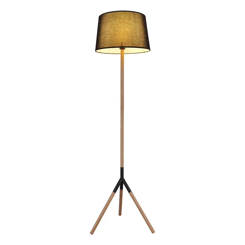 Landelijke zwarte metalen vloerlamp Globo Kikki Betaalbaar