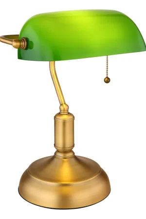 Messing-groene klassieke metalen tafellamp Globo Antique Premium