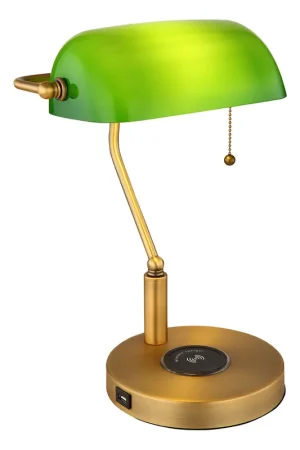 Speciale Aanbieding Messing metalen groene klassieke tafellamp Globo Antique