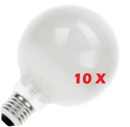 10x Gloeilamp Globelamp | Grote fitting E27 | 25W 125mm Softone OP=OP Dagaanbieding