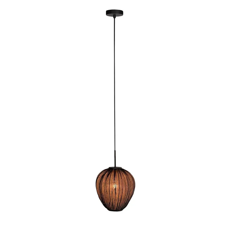 HaloSwap 4297ZW – Zwarte hanglamp met lichtdoorlatende linnen kap (Ø 25 cm) Laatste Kans