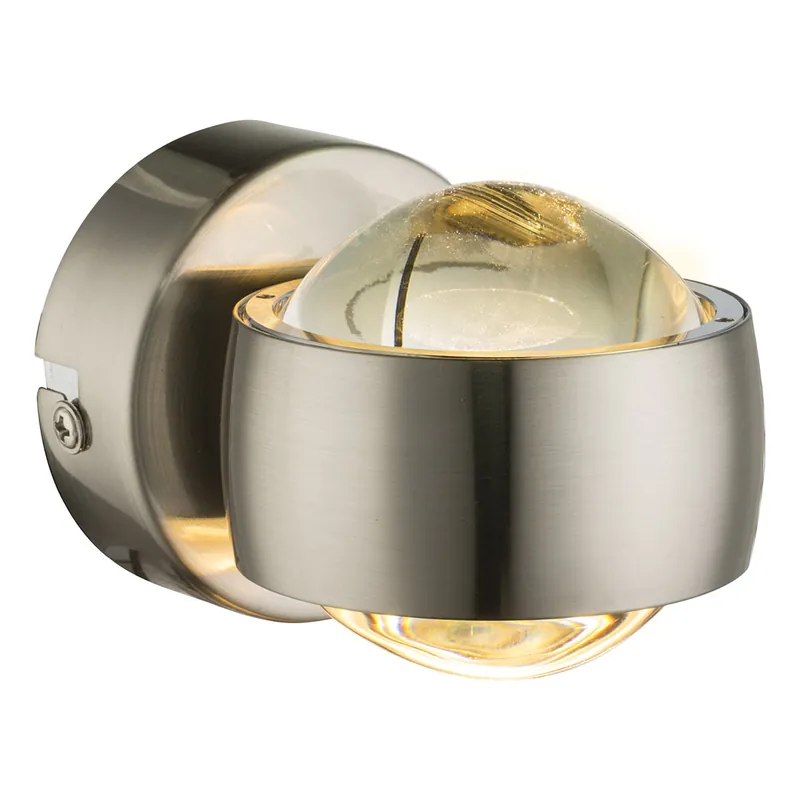 Koopje Ronde wandlamp nikkel glasbol Globo Randi