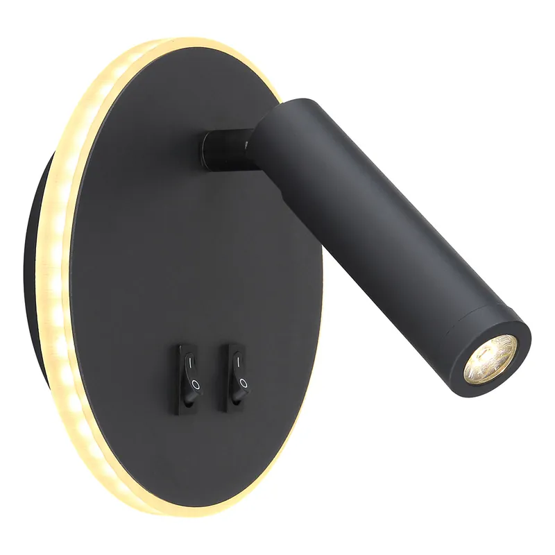Cilindervormige moderne wandlamp zwart Globo Many Lage Prijs