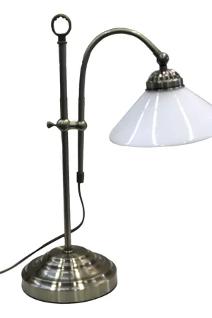 Messing vintage tafellamp vintage opaalglaskap Globo Landlife Nu Kopen