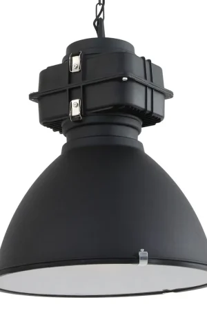 Hanglamp industrie glas 48cm zwart Seizoensaanbieding
