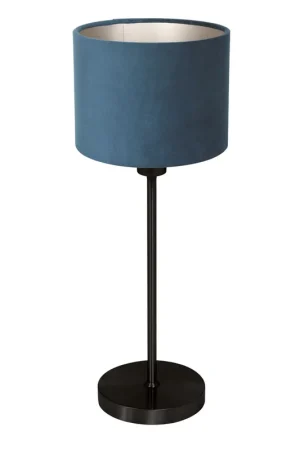 Tafellamp Noor 4428ZW – Mat zwart met blauwe velours kap Lage Kosten