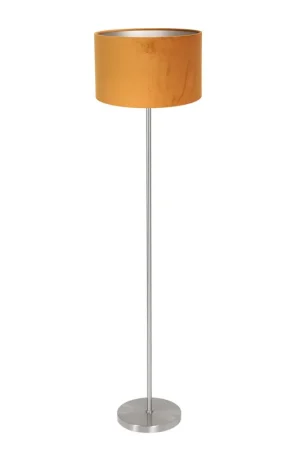 Beperkt Aanbod Vloerlamp Noor 4431ST – Goud velours kap met geborsteld staal