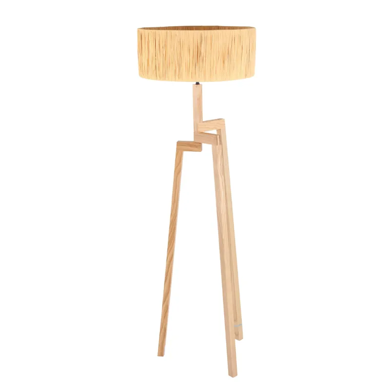 Mexlite Sabi vloerlamp – Ø 50 cm – E27 fitting – Houtkleurig Finale Uitverkoop