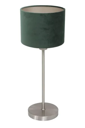 Uitverkoop Tafellamp Noor 4416ST – Geborsteld staal met groene velours kap