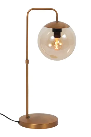 Steinhauer Bollique tafellamp in brons met amberglas Shop Nu