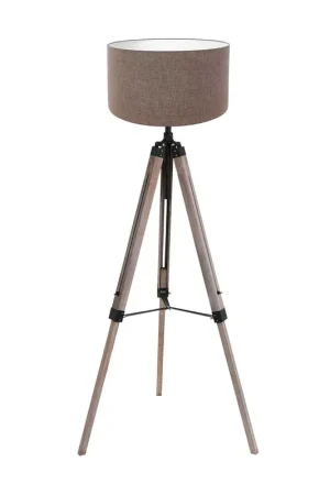 Vloerlamp Triek 4099ZW driepoot met een grijs linnen kap Finale Uitverkoop