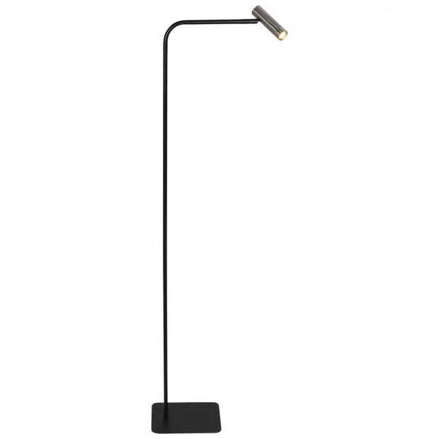 Laatste Versie Vloerlamp Lumo 4607ST – moderne leeslamp zwart met staal