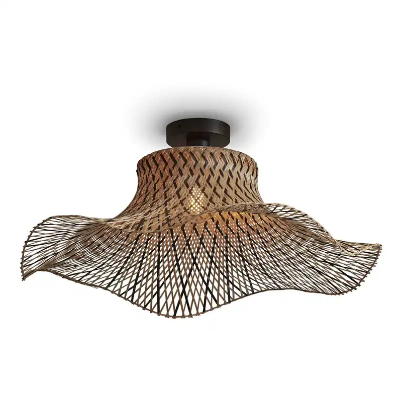 Beperkte Voorraad Bamboe metalen zwart naturel boheemse plafonnière GOOD&MOJO Ibiza