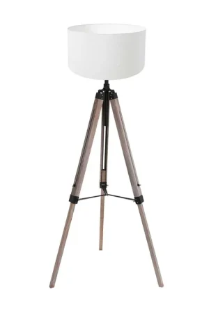 Vloerlamp Triek 4100ZW driepoot met grof linnen witte lampenkap Aanbieding