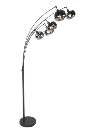 Zwarte 5-Lichts Vloerlamp Tenebris 4214ZW – Luxe en Sfeervolle Verlichting Must-Have