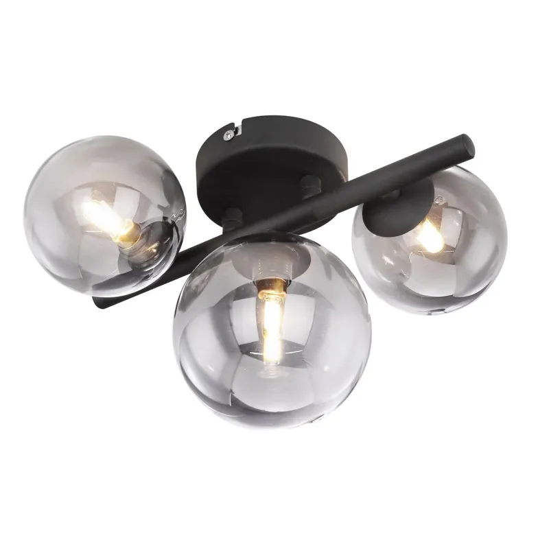 Unieke plafondlamp met rookglazen bollen Riha Speciale Aanbieding