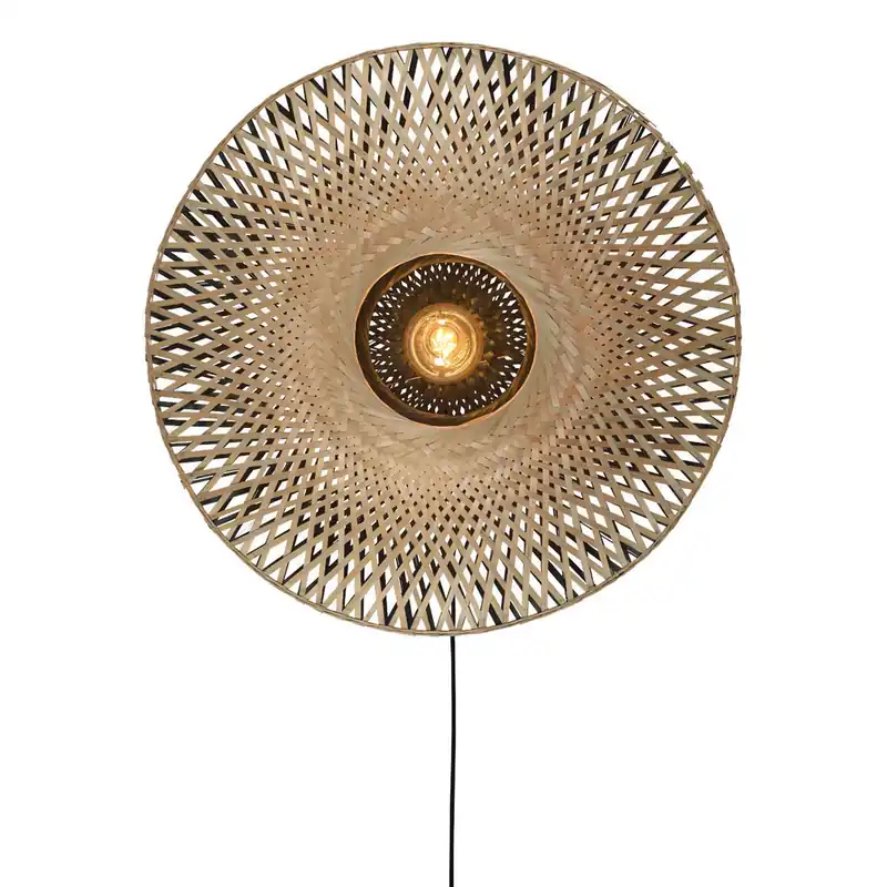 Bamboe wandlamp bohemian zwart naturel GOOD&MOJO Kalimantan Express Levering