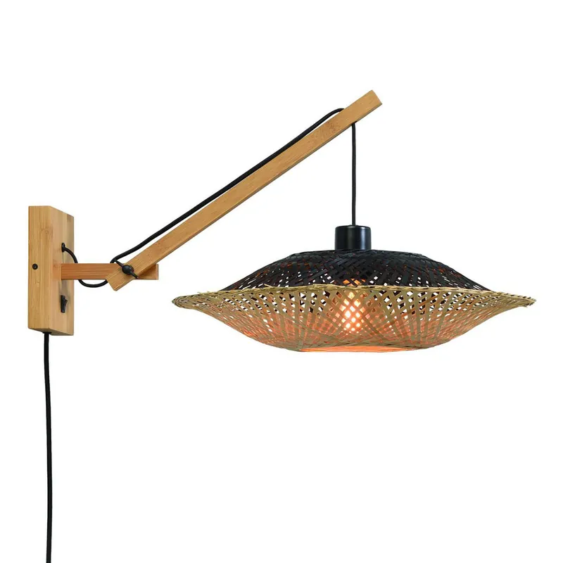 Actieprijs Bamboe naturel zwarte bohemien wandlamp GOOD&MOJO Kalimantan