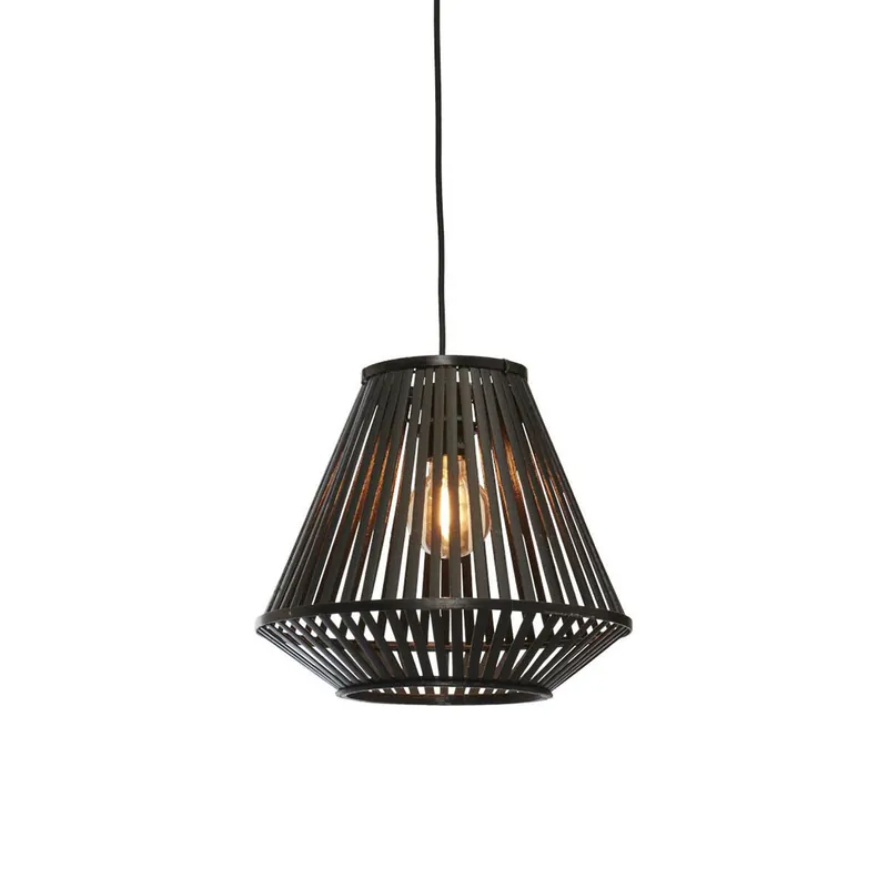 Zwarte bamboe lantaarn hanglamp GOOD&MOJO Merapi Beperkt Aanbod