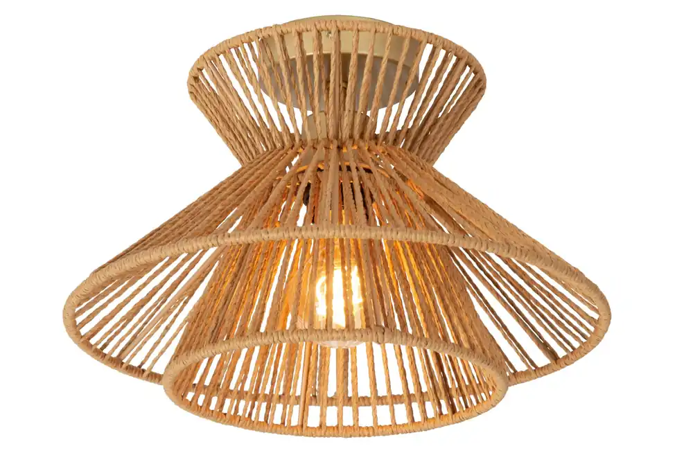 Lucide TASMAN – Plafonnière – Ø 32 cm – 1xE27 – Naturel Tijdelijk Beschikbaar