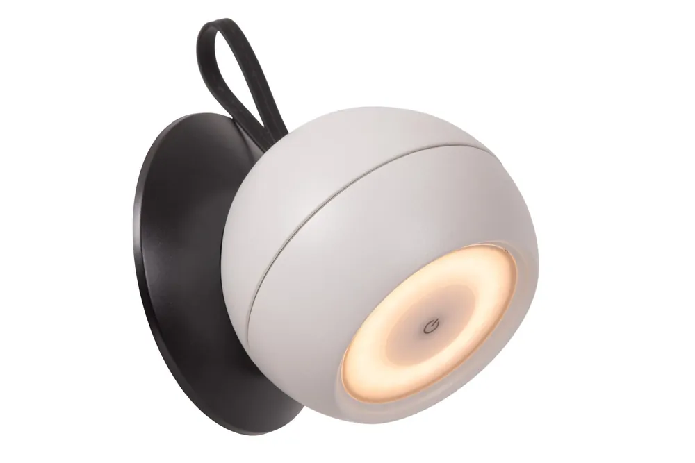 Lucide LUNEX – Oplaadbare Wandlamp Binnen/Buiten – Accu/Batterij – LED Dimb. – 1x2W 3000K – IP54 – Magnetisch – Wit Snelle Levering