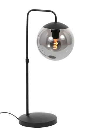 Steinhauer Bollique tafellamp in zwart met rookglas Merkproduct