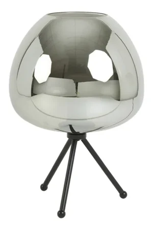 Rechtstreeks Van De Fabrikant Retro zwarte tafellamp met rookglas Light & Living Mayson
