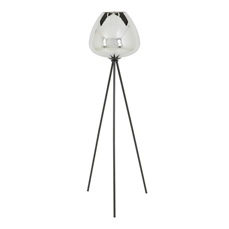 Zwarte vloerlamp modern met glazen bol Light & Living Mayson Aanbieding