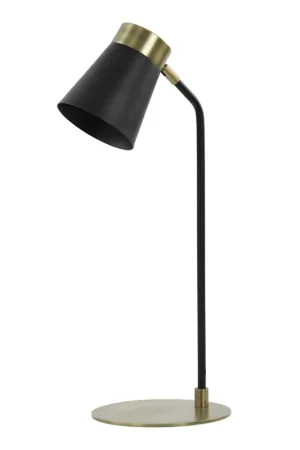 Beste Prijs Zwart met gouden bureaulamp Modern Light & Living Braja