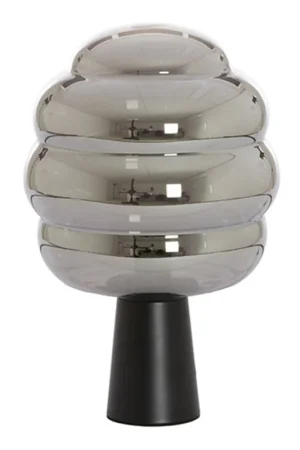 Retro zwarte rookglazen tafellamp Light & Living Misty Superprijs