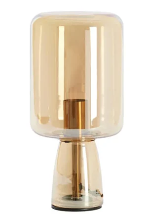 Retro tafellamp goud rookglas Light & Living Lotta Koop Online