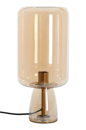 Betrouwbaar Retro bruine rookglazen tafellamp Light & Living Lotta