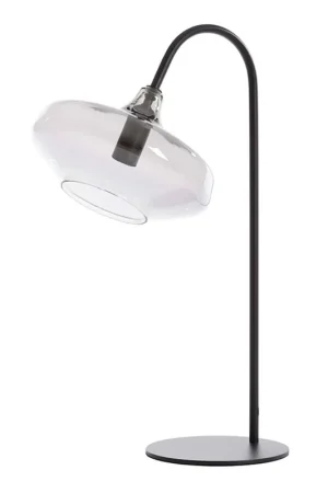 Weekendaanbieding Retro zwarte tafellamp wit rookglas Light & Living Solna