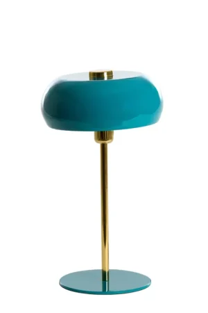 Turquoise bureaulamp met gouden staaf Light & Living Surin Merkproduct