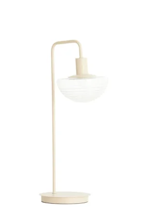 Cremekleurige tafellamp met glazen kapje Light & Living Baylie Tijdelijk Beschikbaar